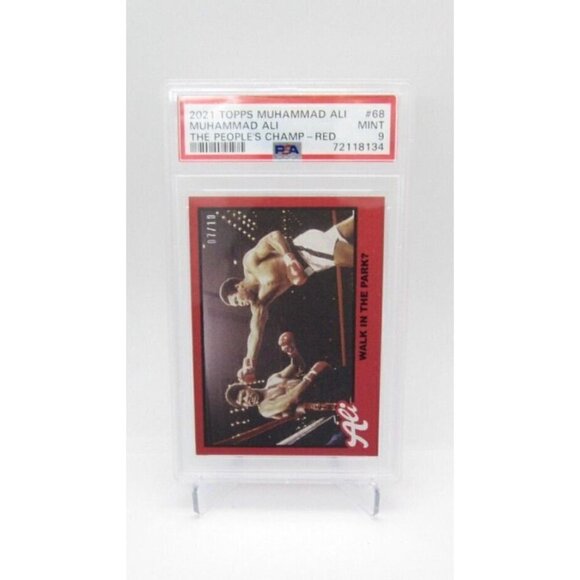 2021 Topps Muhammad Ali The People Champ Red Parallel #07/10 PSA 9 Card (M2) - Picture 1 of 4